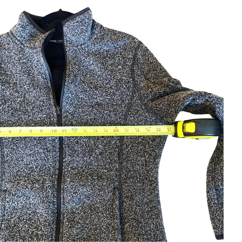 Swiss Tech Women’s Jacket 12/14 Knit Fleece Lined Full Zip Pockets Gray Black - Picture 6 of 8